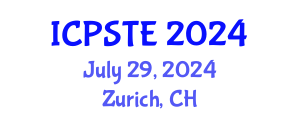 International Conference on Pharmaceutical Science, Technology and Engineering (ICPSTE) July 29, 2024 - Zurich, Switzerland