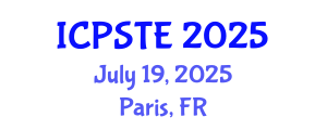 International Conference on Pharmaceutical Science, Technology and Engineering (ICPSTE) July 19, 2025 - Paris, France
