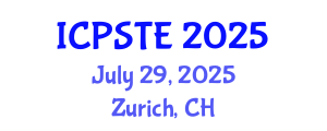 International Conference on Pharmaceutical Science, Technology and Engineering (ICPSTE) July 29, 2025 - Zurich, Switzerland