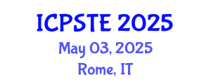 International Conference on Pharmaceutical Science, Technology and Engineering (ICPSTE) May 03, 2025 - Rome, Italy