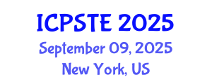 International Conference on Pharmaceutical Science, Technology and Engineering (ICPSTE) September 09, 2025 - New York, United States