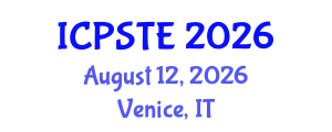 International Conference on Pharmaceutical Science, Technology and Engineering (ICPSTE) August 12, 2026 - Venice, Italy