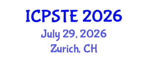 International Conference on Pharmaceutical Science, Technology and Engineering (ICPSTE) July 29, 2026 - Zurich, Switzerland