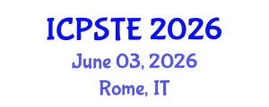 International Conference on Pharmaceutical Science, Technology and Engineering (ICPSTE) June 03, 2026 - Rome, Italy