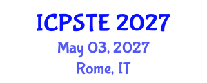 International Conference on Pharmaceutical Science, Technology and Engineering (ICPSTE) May 03, 2027 - Rome, Italy International Conference on Pharmaceutical Science, Technology and Engineering (ICPSTE) May 03, 2027 - Rome, Italy