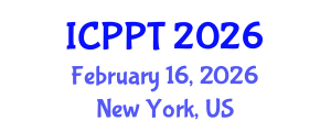 International Conference on Pharmacology and Pharmaceutical Technology (ICPPT) February 16, 2026 - New York, United States International Conference on Pharmacology and Pharmaceutical Technology (ICPPT) February 16, 2026 - New York, United States