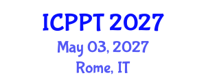 International Conference on Pharmacology and Pharmaceutical Technology (ICPPT) May 03, 2027 - Rome, Italy International Conference on Pharmacology and Pharmaceutical Technology (ICPPT) May 03, 2027 - Rome, Italy