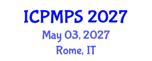 International Conference on Pharmacology, Medicinal and Pharmaceutical Sciences (ICPMPS) May 03, 2027 - Rome, Italy International Conference on Pharmacology, Medicinal and Pharmaceutical Sciences (ICPMPS) May 03, 2027 - Rome, Italy