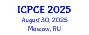 International Conference on Pharmacy and Chemical Engineering (ICPCE) August 30, 2025 - Moscow, Russia