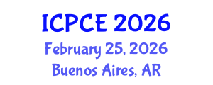 International Conference on Pharmacy and Chemical Engineering (ICPCE) February 25, 2026 - Buenos Aires, Argentina