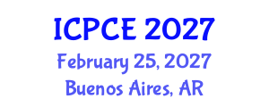International Conference on Pharmacy and Chemical Engineering (ICPCE) February 25, 2027 - Buenos Aires, Argentina International Conference on Pharmacy and Chemical Engineering (ICPCE) February 25, 2027 - Buenos Aires, Argentina