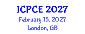 International Conference on Pharmacy and Chemical Engineering (ICPCE) February 15, 2027 - London, United Kingdom International Conference on Pharmacy and Chemical Engineering (ICPCE) February 15, 2027 - London, United Kingdom