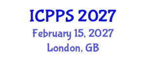 International Conference on Pharmacy and Pharmaceutical Sciences (ICPPS) February 15, 2027 - London, United Kingdom International Conference on Pharmacy and Pharmaceutical Sciences (ICPPS) February 15, 2027 - London, United Kingdom