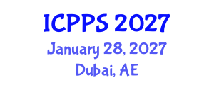 International Conference on Pharmacy and Pharmaceutical Sciences (ICPPS) January 28, 2027 - Dubai, United Arab Emirates International Conference on Pharmacy and Pharmaceutical Sciences (ICPPS) January 28, 2027 - Dubai, United Arab Emirates