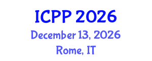 International Conference on Pharmacy and Pharmacology (ICPP) December 13, 2026 - Rome, Italy International Conference on Pharmacy and Pharmacology (ICPP) December 13, 2026 - Rome, Italy