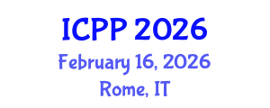 International Conference on Pharmacy and Pharmacology (ICPP) February 16, 2026 - Rome, Italy International Conference on Pharmacy and Pharmacology (ICPP) February 16, 2026 - Rome, Italy