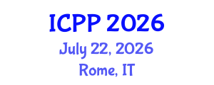 International Conference on Pharmacy and Pharmacology (ICPP) July 22, 2026 - Rome, Italy International Conference on Pharmacy and Pharmacology (ICPP) July 22, 2026 - Rome, Italy