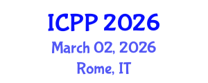 International Conference on Pharmacy and Pharmacology (ICPP) March 02, 2026 - Rome, Italy International Conference on Pharmacy and Pharmacology (ICPP) March 02, 2026 - Rome, Italy