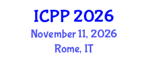 International Conference on Pharmacy and Pharmacology (ICPP) November 11, 2026 - Rome, Italy International Conference on Pharmacy and Pharmacology (ICPP) November 11, 2026 - Rome, Italy