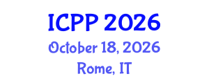 International Conference on Pharmacy and Pharmacology (ICPP) October 18, 2026 - Rome, Italy International Conference on Pharmacy and Pharmacology (ICPP) October 18, 2026 - Rome, Italy