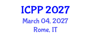 International Conference on Pharmacy and Pharmacology (ICPP) March 04, 2027 - Rome, Italy International Conference on Pharmacy and Pharmacology (ICPP) March 04, 2027 - Rome, Italy