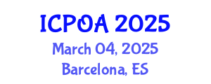 International Conference on Photonics, Optics and Applications (ICPOA) March 04, 2025 - Barcelona, Spain