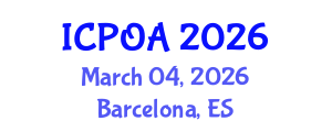International Conference on Photonics, Optics and Applications (ICPOA) March 04, 2026 - Barcelona, Spain