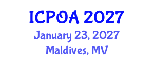 International Conference on Photonics, Optics and Applications (ICPOA) January 23, 2027 - Maldives, Maldives International Conference on Photonics, Optics and Applications (ICPOA) January 23, 2027 - Maldives, Maldives