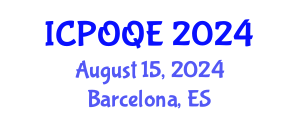 International Conference on Photonics, Optoelectronics and Quantum Electronics (ICPOQE) August 15, 2024 - Barcelona, Spain