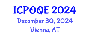International Conference on Photonics, Optoelectronics and Quantum Electronics (ICPOQE) December 30, 2024 - Vienna, Austria