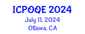 International Conference on Photonics, Optoelectronics and Quantum Electronics (ICPOQE) July 11, 2024 - Ottawa, Canada