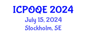 International Conference on Photonics, Optoelectronics and Quantum Electronics (ICPOQE) July 15, 2024 - Stockholm, Sweden