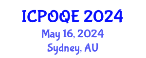 International Conference on Photonics, Optoelectronics and Quantum Electronics (ICPOQE) May 16, 2024 - Sydney, Australia