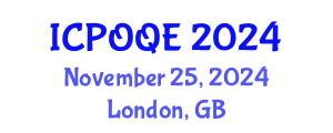 International Conference on Photonics, Optoelectronics and Quantum Electronics (ICPOQE) November 25, 2024 - London, United Kingdom