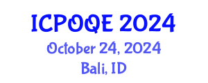 International Conference on Photonics, Optoelectronics and Quantum Electronics (ICPOQE) October 24, 2024 - Bali, Indonesia