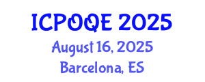 International Conference on Photonics, Optoelectronics and Quantum Electronics (ICPOQE) August 16, 2025 - Barcelona, Spain