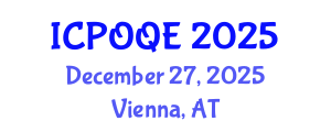 International Conference on Photonics, Optoelectronics and Quantum Electronics (ICPOQE) December 27, 2025 - Vienna, Austria