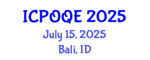 International Conference on Photonics, Optoelectronics and Quantum Electronics (ICPOQE) July 15, 2025 - Bali, Indonesia