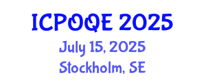 International Conference on Photonics, Optoelectronics and Quantum Electronics (ICPOQE) July 15, 2025 - Stockholm, Sweden