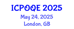 International Conference on Photonics, Optoelectronics and Quantum Electronics (ICPOQE) May 24, 2025 - London, United Kingdom