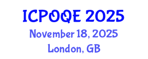 International Conference on Photonics, Optoelectronics and Quantum Electronics (ICPOQE) November 18, 2025 - London, United Kingdom