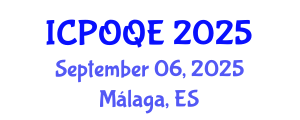 International Conference on Photonics, Optoelectronics and Quantum Electronics (ICPOQE) September 06, 2025 - Málaga, Spain