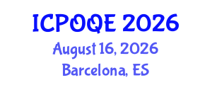 International Conference on Photonics, Optoelectronics and Quantum Electronics (ICPOQE) August 16, 2026 - Barcelona, Spain