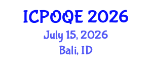 International Conference on Photonics, Optoelectronics and Quantum Electronics (ICPOQE) July 15, 2026 - Bali, Indonesia