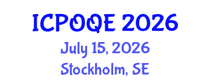 International Conference on Photonics, Optoelectronics and Quantum Electronics (ICPOQE) July 15, 2026 - Stockholm, Sweden