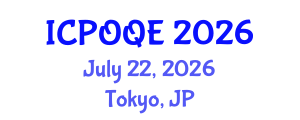 International Conference on Photonics, Optoelectronics and Quantum Electronics (ICPOQE) July 22, 2026 - Tokyo, Japan