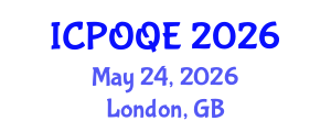 International Conference on Photonics, Optoelectronics and Quantum Electronics (ICPOQE) May 24, 2026 - London, United Kingdom