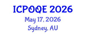 International Conference on Photonics, Optoelectronics and Quantum Electronics (ICPOQE) May 17, 2026 - Sydney, Australia