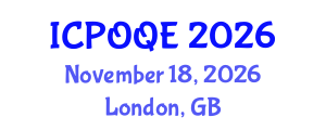 International Conference on Photonics, Optoelectronics and Quantum Electronics (ICPOQE) November 18, 2026 - London, United Kingdom