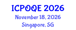 International Conference on Photonics, Optoelectronics and Quantum Electronics (ICPOQE) November 18, 2026 - Singapore, Singapore